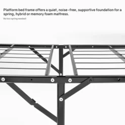 Continental Sleep 14 Inch Quickbase Metal Mattress Platform Bed Frame Foundation With Steel Slats (No Box Spring Needed), Twin, Black -Furniture Store GUEST faac730b 4556 4710 80c5 dce8a4f5832e