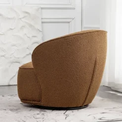 Boucle Upholstered Swivel Barrel Chair - Kinwell -Furniture Store GUEST fb08bf76 05e6 4b53 ab96 93a1f89b190c