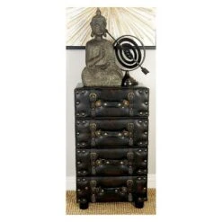 Wood Stacked Side Chest Dark Java - Olivia & May