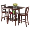 3pc Orlando 2 Shelves Counter Height Dining Set Wood/Walnut - Winsome