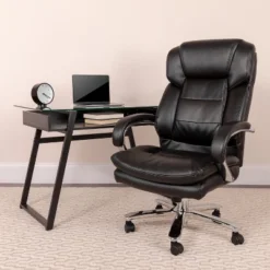 Emma And Oliver 24/7 500 Lb. Big & Tall Executive Swivel Ergonomic Office Chair With Loop Arms