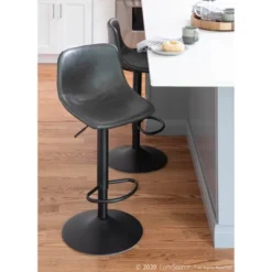 Set Of 2 31.25" Duke Industrial Adjustable Height Barstools - LumiSource -Furniture Store GUEST fdb20d7a 1aec 4458 9eda 09abcde5b997