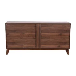 60" Haisley Mid-Century Modern Storage Buffet TV Stand For TVs Up To 64" With Adjustable Shelves Dark Walnut - Taylor & Logan -Furniture Store GUEST fdc08080 2511 4000 9141 9df919ac2736