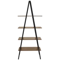 Sunnydaze Decor Sunnydaze 4-Shelf Industrial-Style Ladder Bookshelf - MDP With Powder-Coated Steel Frame - Brown 17 Sunnydaze Decor Sunnydaze 4-Shelf Industrial-Style Ladder Bookshelf - MDP With Powder-Coated Steel Frame - Brown -Furniture Store GUEST fe04e253 fd74 4316 9f01 3af72b098686