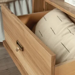 Trestle 1 Drawer Night Stand Timber Oak - Sauder -Furniture Store GUEST feb8cce9 4dfc 4dd8 a84a 4209513d58d1