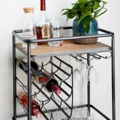 Metal And Wood 2 Tiered Wine Rack Chart Gray - Olivia & May 24 Metal And Wood 2 Tiered Wine Rack Chart Gray - Olivia & May -Furniture Store GUEST ffccc332 d66b 44aa 9698 7ee470cf259f