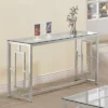 Merced Console Sofa Table With Glass Top Nickel - Coaster -Furniture Store GUEST fff4745a 75c3 406c b015 8fdc12035e65